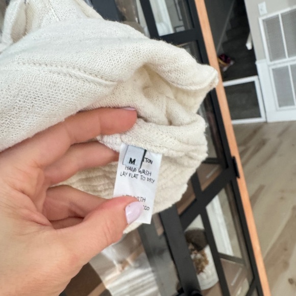 Jen's Pirate Booty cropped top Gauze Cream Tie Front tank knot bow cotton beige - Picture 6 of 8